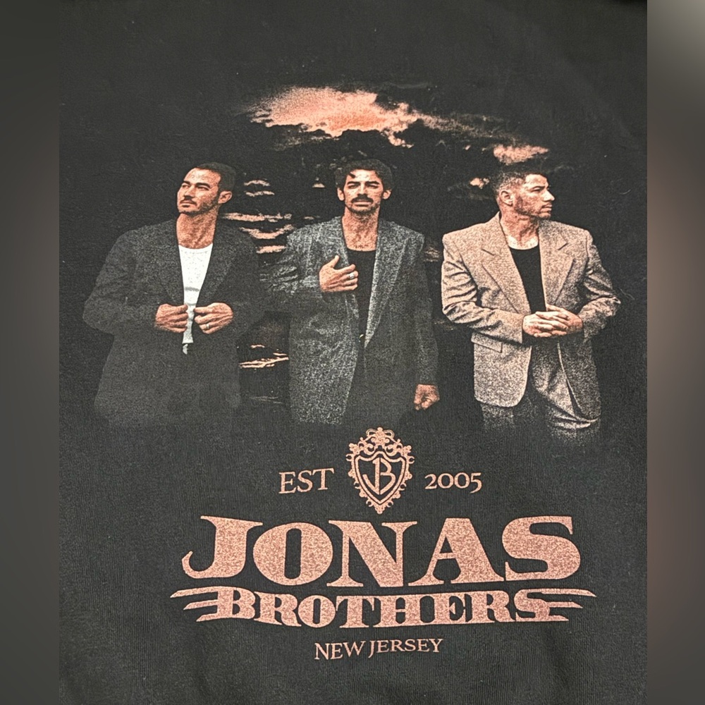 Jonas Brothers Black Hoodie with Rust Logo - Picture 3 of 4